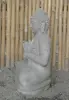  Product image 6 of the product “Seated Buddha with floral carving, Dharmacakra position. 67 cm height. Natural stone (river stone), stonemasonry. There is a stone eye in the chest. ”